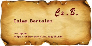 Csima Bertalan névjegykártya