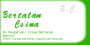 bertalan csima business card